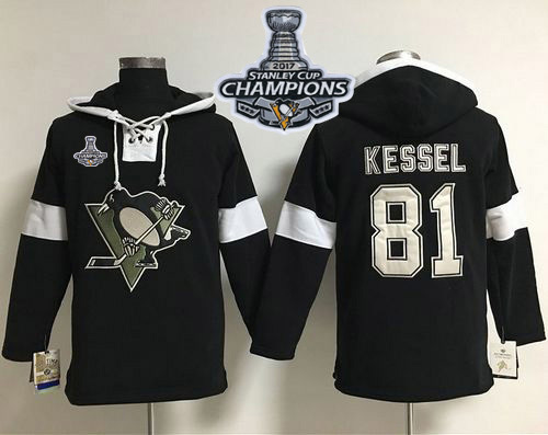 Penguins #81 Phil Kessel Black Stanley Cup Finals Champions Pullover NHL Hoodie - Click Image to Close